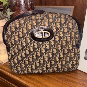 Dior Monogram Black and Brown Shoulder Bag